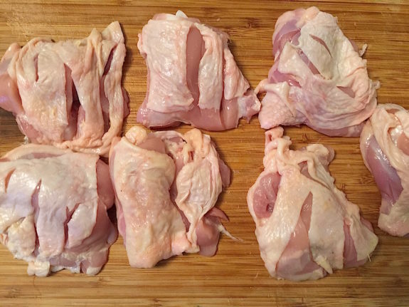 Slashed Chicken Thighs